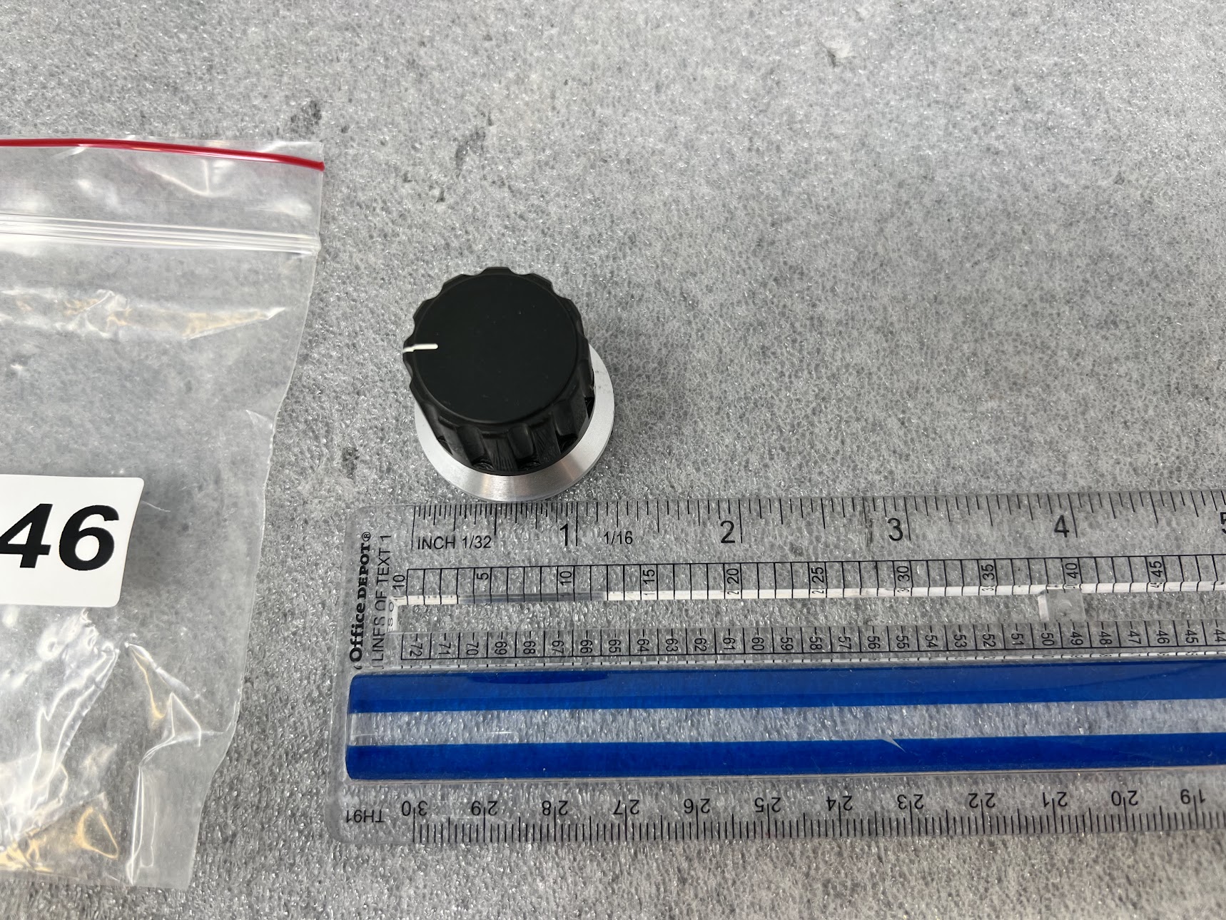 Small Fluted Tuning Replacement Knob Aluminum Skirt White Indicator Line - Image 2