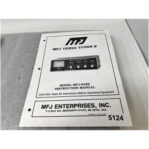 MFJ-949E Versa Tuner II - Instruction Manual