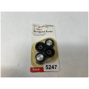 RadioShack 1" Molded Hexagonal Knobs Fits 1/4" Shafts (4)