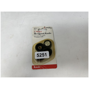 RadioShack 1" Molded Hexagonal Knobs Fits 1/4" Shafts (4)
