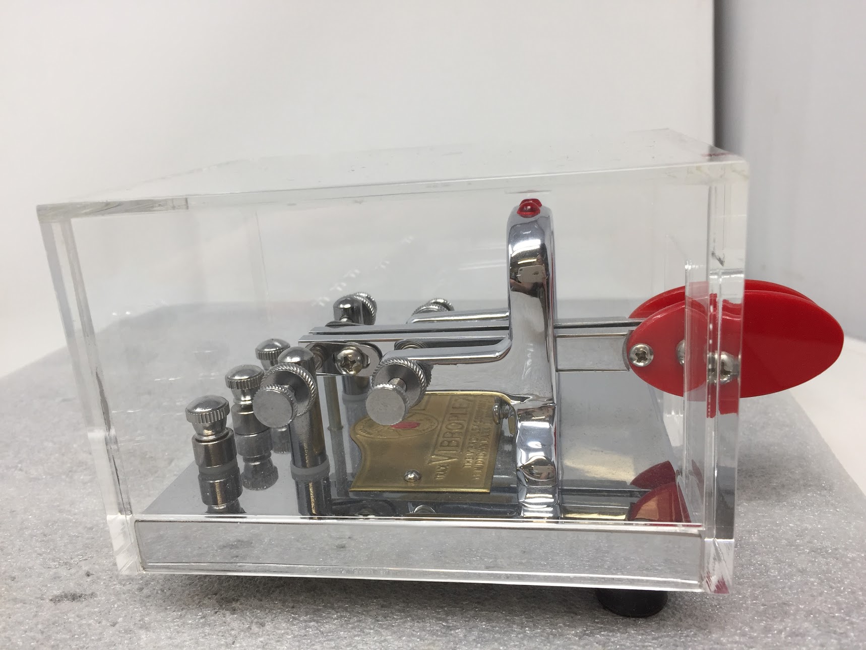 VIBROPLEX IAMBIC DEL Chrome Keyer with Dust Cover - Image 5