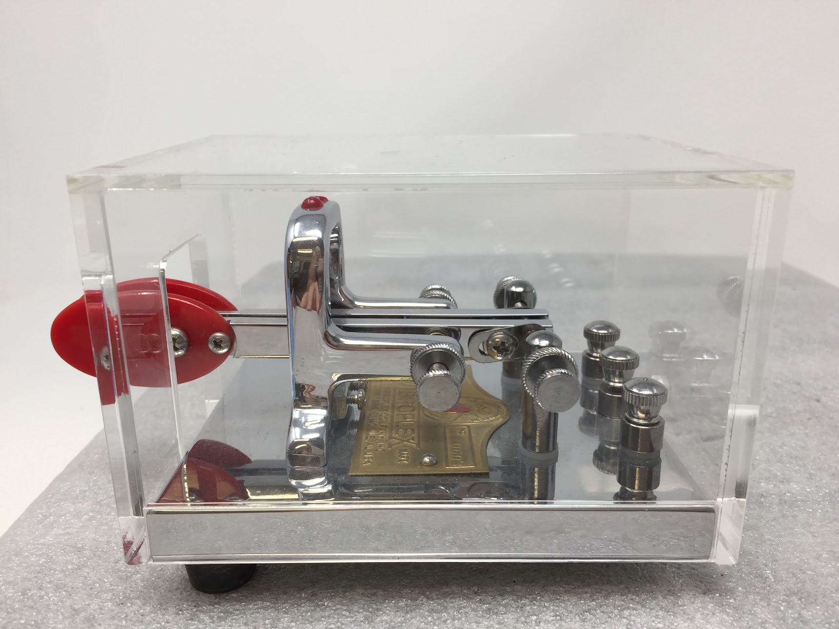 VIBROPLEX IAMBIC DEL Chrome Keyer with Dust Cover - Image 7